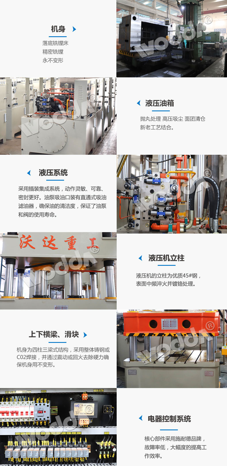 四柱液壓機加工細節展示